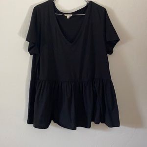 Black peplum/babydoll top